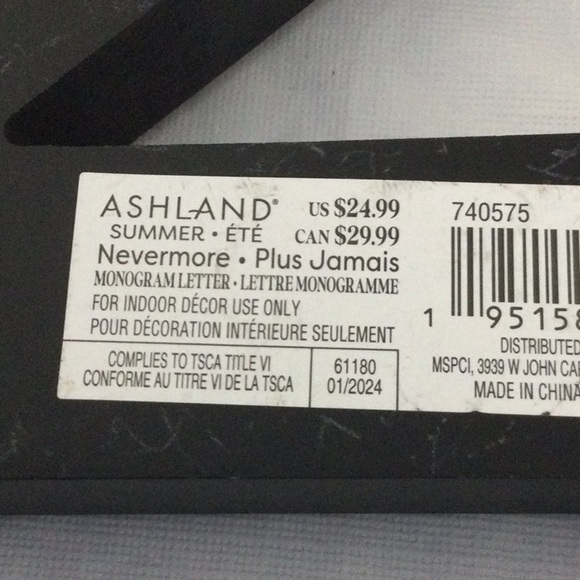 Black Decorative Letter N with White Dots - Picture 4 of 4